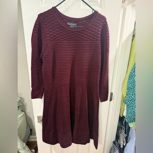 Elegant Burgundy Knit Dress